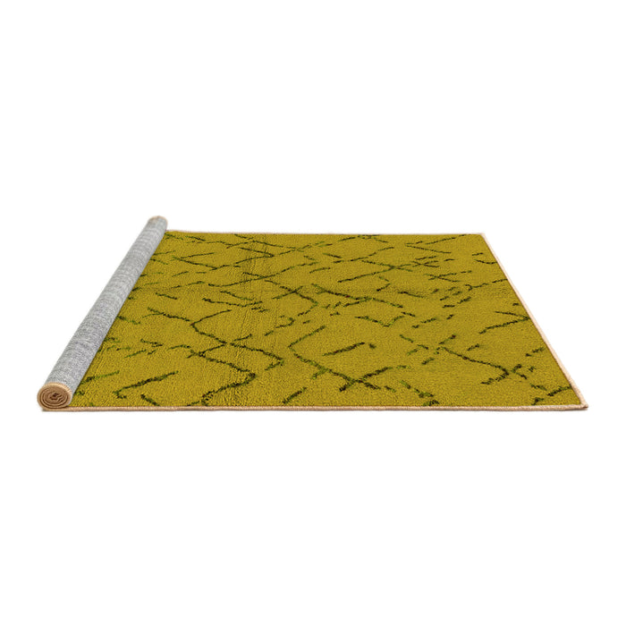 Sideview of Machine Washable Oriental Yellow Industrial Rug, wshurb2866yw