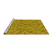 Sideview of Machine Washable Oriental Yellow Industrial Rug, wshurb2866yw