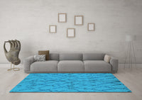 Machine Washable Oriental Light Blue Industrial Rug, wshurb2866lblu