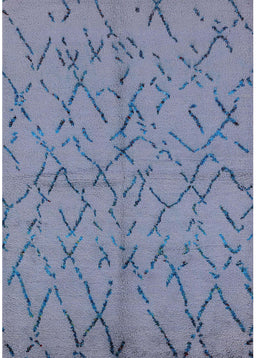 Mid-Century Modern Columbia Blue Oriental Rug, urb2866