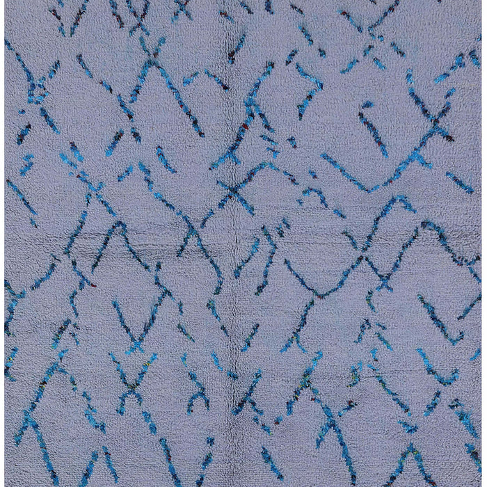 Mid-Century Modern Columbia Blue Oriental Rug, urb2866