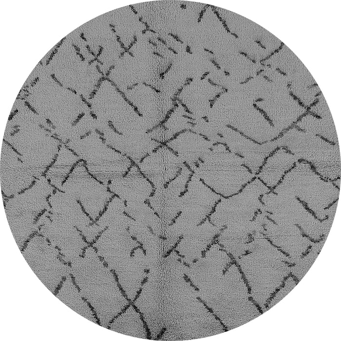 Round Machine Washable Oriental Gray Industrial Rug, wshurb2866gry