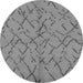 Round Oriental Gray Industrial Rug, urb2866gry