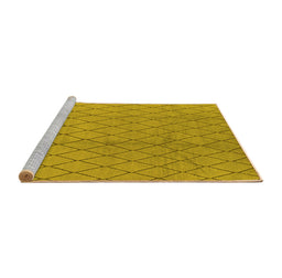 Sideview of Machine Washable Oriental Yellow Industrial Rug, wshurb2867yw