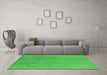 Machine Washable Oriental Green Industrial Area Rugs in a Living Room,, wshurb2867grn