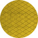 Round Oriental Yellow Industrial Rug, urb2867yw