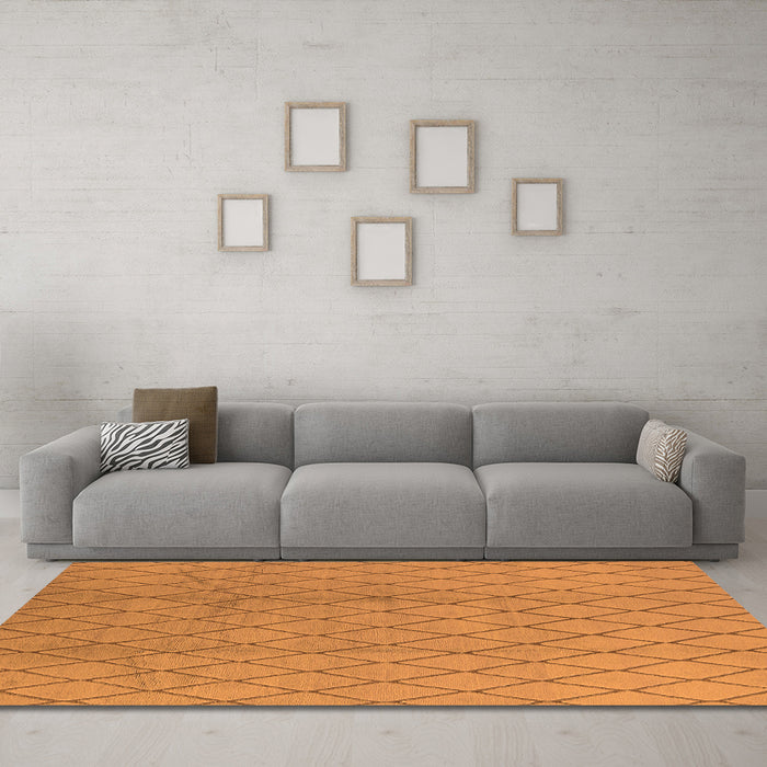 Machine Washable Oriental Orange Industrial Area Rugs in a Living Room, wshurb2867org