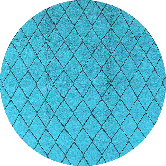 Round Oriental Light Blue Industrial Rug, urb2867lblu
