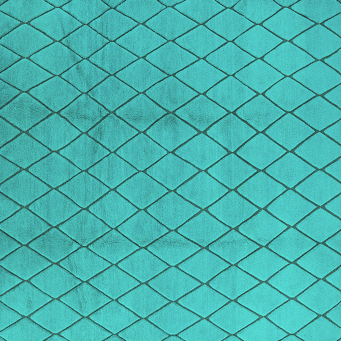 Square Machine Washable Oriental Turquoise Industrial Area Rugs, wshurb2867turq