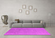 Machine Washable Oriental Pink Industrial Rug in a Living Room, wshurb2867pnk