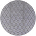 Round Mid-Century Modern Gray Oriental Rug, urb2867