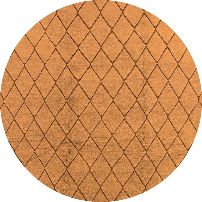 Round Oriental Orange Industrial Rug, urb2867org