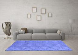 Machine Washable Oriental Blue Industrial Rug in a Living Room, wshurb2867blu