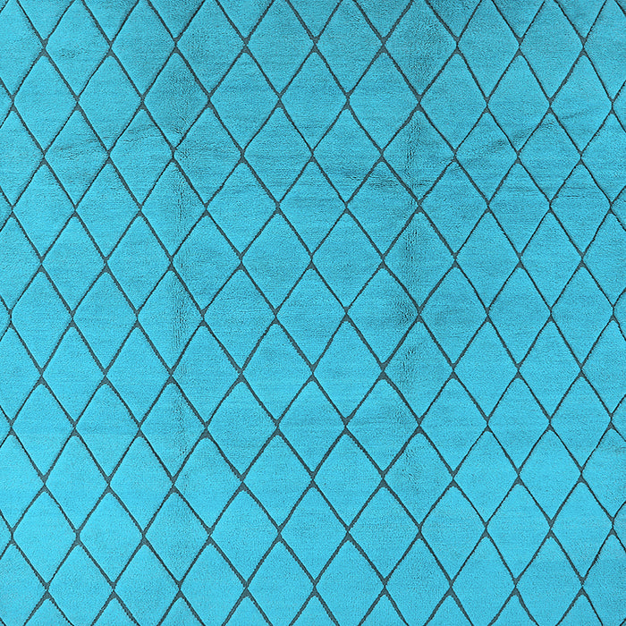 Square Machine Washable Oriental Light Blue Industrial Rug, wshurb2867lblu