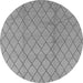 Round Machine Washable Oriental Gray Industrial Rug, wshurb2867gry