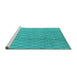 Sideview of Machine Washable Oriental Turquoise Industrial Area Rugs, wshurb2867turq