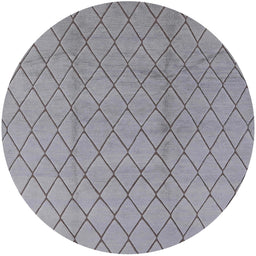 Round Machine Washable Industrial Modern Grey Gray Rug, wshurb2867