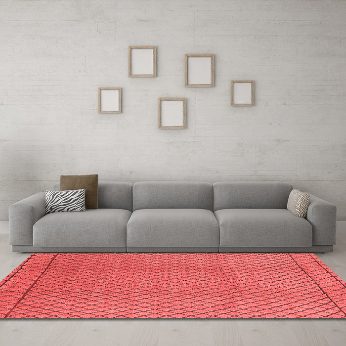 Industrial Red Washable Rugs