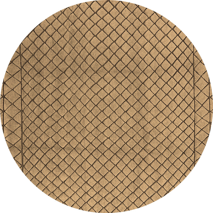 Round Machine Washable Oriental Brown Industrial Rug, wshurb2868brn