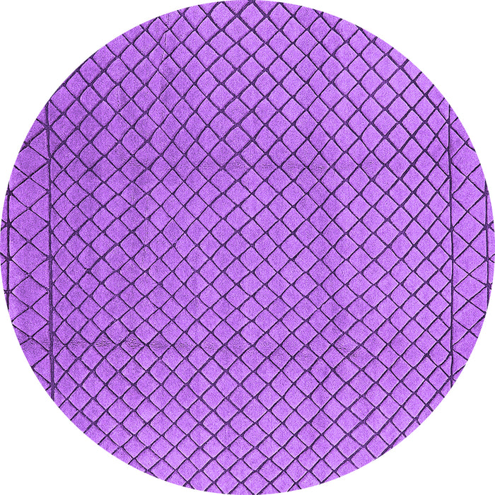 Round Machine Washable Oriental Purple Industrial Area Rugs, wshurb2868pur