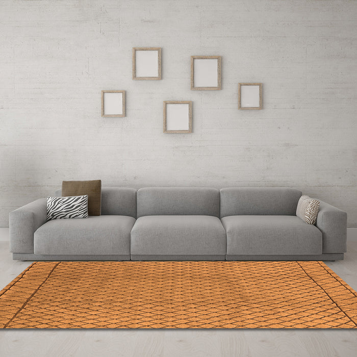 Machine Washable Oriental Orange Industrial Area Rugs in a Living Room, wshurb2868org