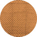 Round Machine Washable Oriental Orange Industrial Area Rugs, wshurb2868org