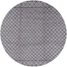 Round Mid-Century Modern Gray Oriental Rug, urb2868
