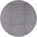 Round Mid-Century Modern Gray Oriental Rug, urb2868