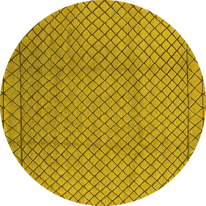 Round Oriental Yellow Industrial Rug, urb2868yw
