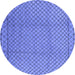 Round Oriental Blue Industrial Rug, urb2868blu