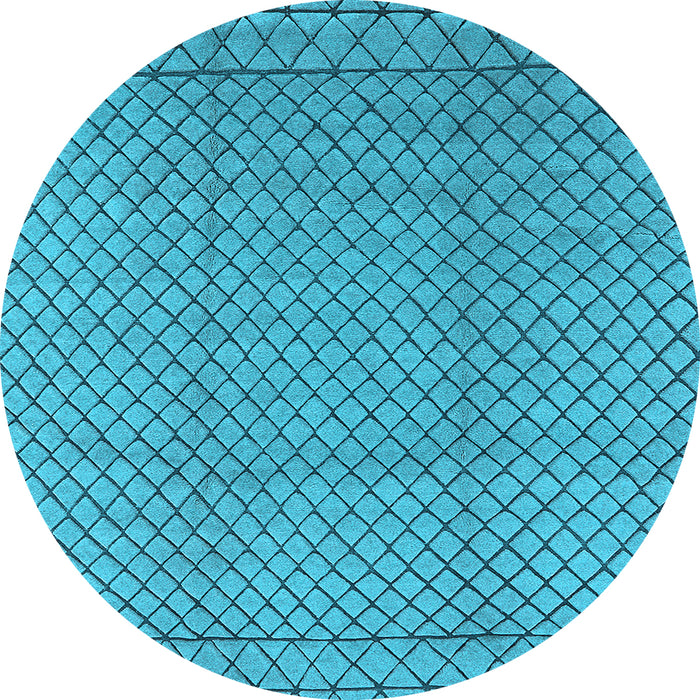 Round Machine Washable Oriental Light Blue Industrial Rug, wshurb2868lblu