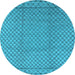 Round Machine Washable Oriental Light Blue Industrial Rug, wshurb2868lblu