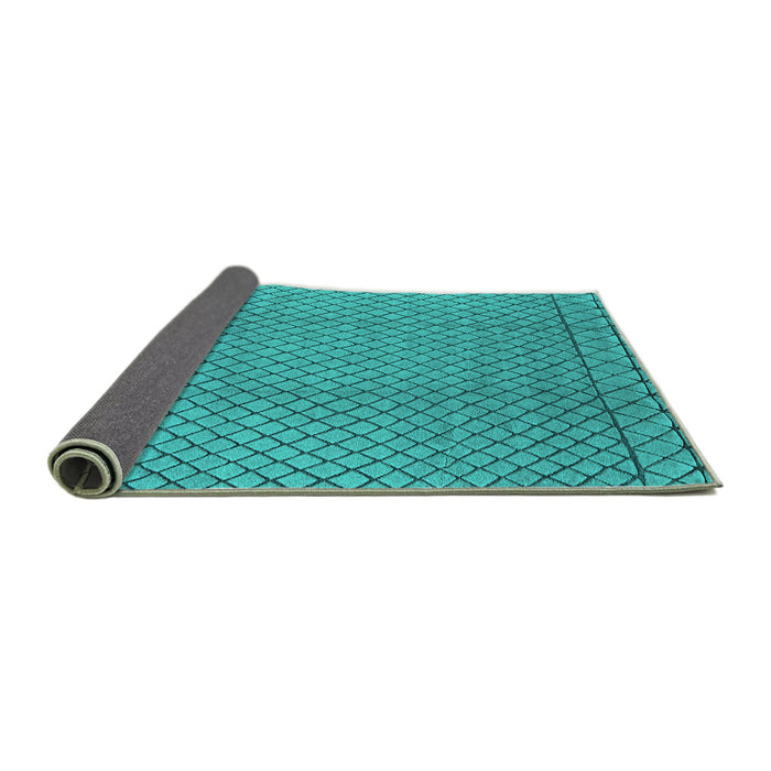 Sideview of Oriental Turquoise Industrial Rug, urb2868turq