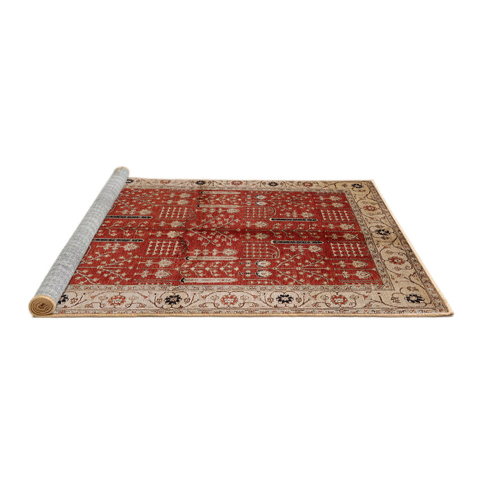 Sideview of Machine Washable Industrial Modern Red Rug, wshurb2869