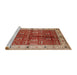 Sideview of Machine Washable Industrial Modern Red Rug, wshurb2869