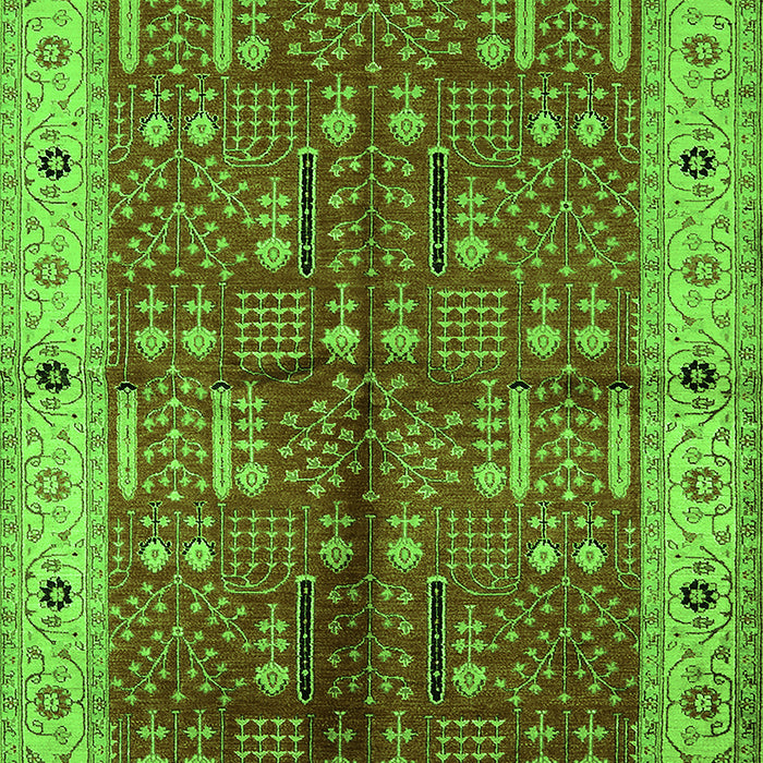 Machine Washable Oriental Green Industrial Area Rugs, wshurb2869grn