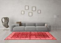 Machine Washable Oriental Red Industrial Rug, wshurb2869red