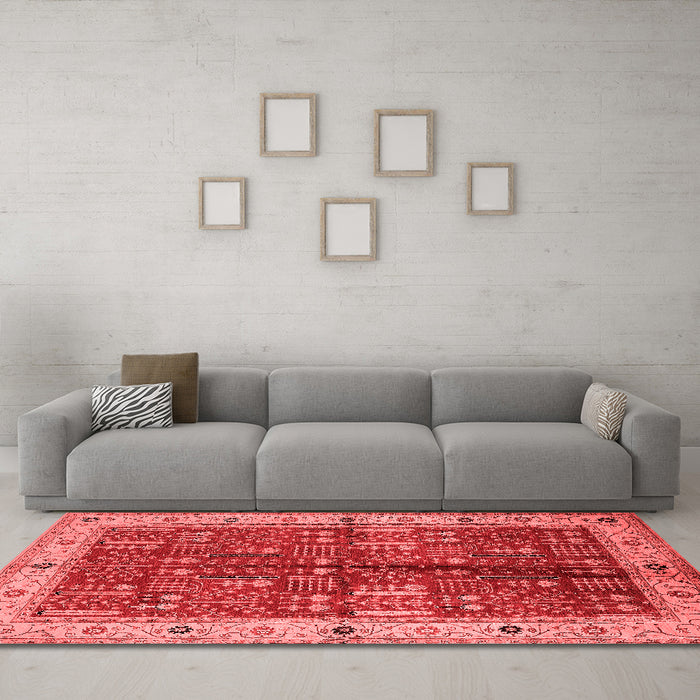 Industrial Red Washable Rugs