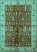 Machine Washable Oriental Turquoise Industrial Area Rugs, wshurb2869turq