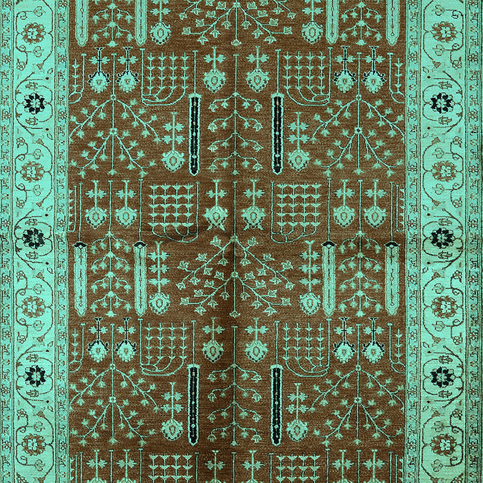 Machine Washable Oriental Turquoise Industrial Area Rugs, wshurb2869turq