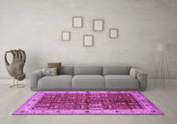 Machine Washable Oriental Purple Industrial Rug, wshurb2869pur