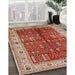 Mid-Century Modern Red Oriental Rug in Family Room, urb2869