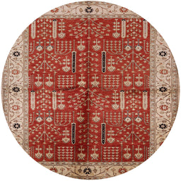 Round Machine Washable Industrial Modern Red Rug, wshurb2869