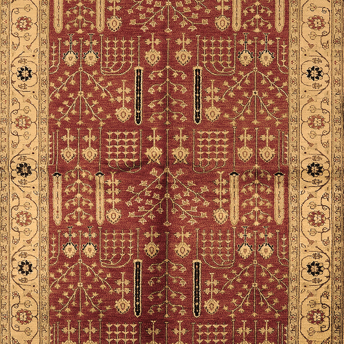 Machine Washable Oriental Brown Industrial Rug, wshurb2869brn