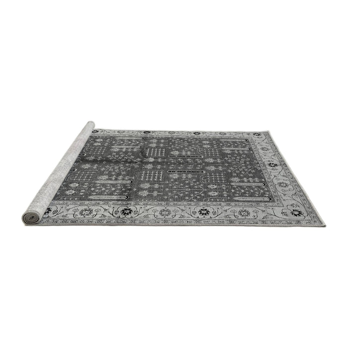 Sideview of Machine Washable Oriental Gray Industrial Rug, wshurb2869gry