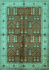 Oriental Turquoise Industrial Rug, urb2869turq