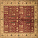 Square Machine Washable Oriental Brown Industrial Rug, wshurb2869brn