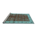 Sideview of Machine Washable Oriental Light Blue Industrial Rug, wshurb2869lblu