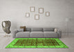 Machine Washable Oriental Green Industrial Area Rugs in a Living Room,, wshurb2869grn