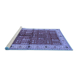Sideview of Machine Washable Oriental Blue Industrial Rug, wshurb2869blu
